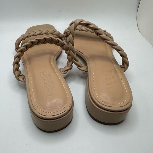 CUSHIONAIRE Women's braided low block heel sandal +Memory Foam 7.5 NUDE - Picture 4 of 7